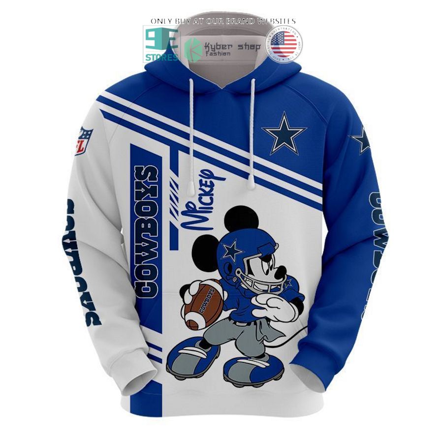 nfl dallas cowboys logo mickey mouse blue white shirt hoodie 1 49912