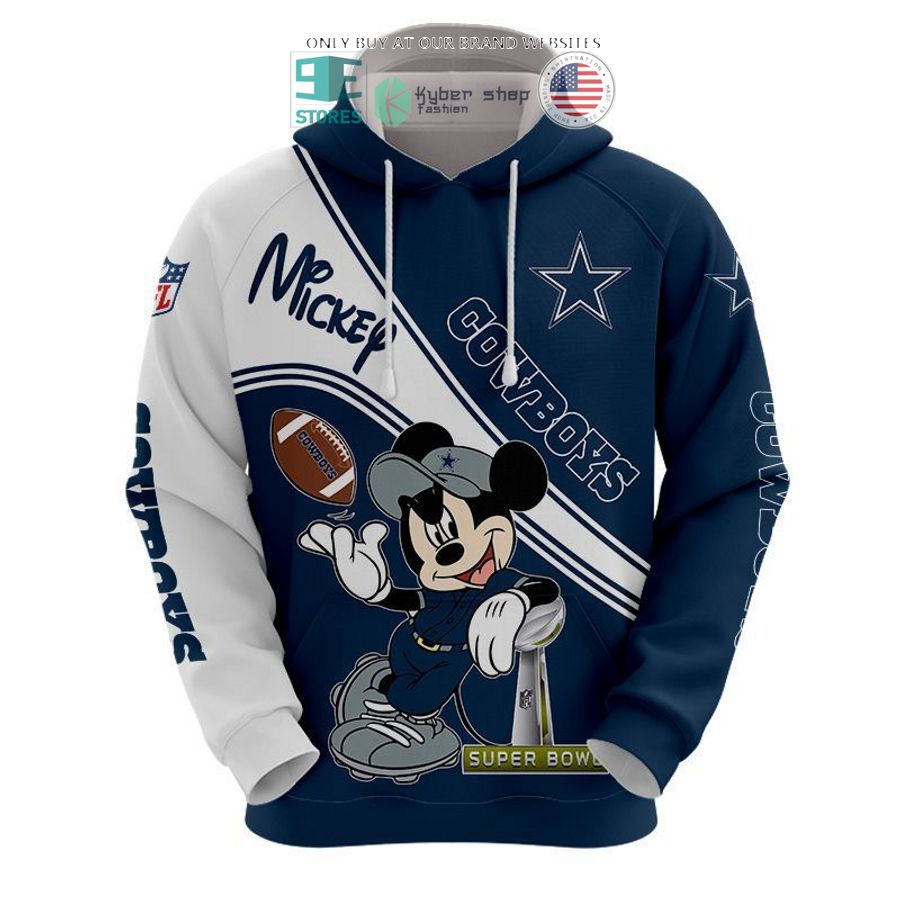 nfl dallas cowboys mickey mouse white blue shirt hoodie 1 11550