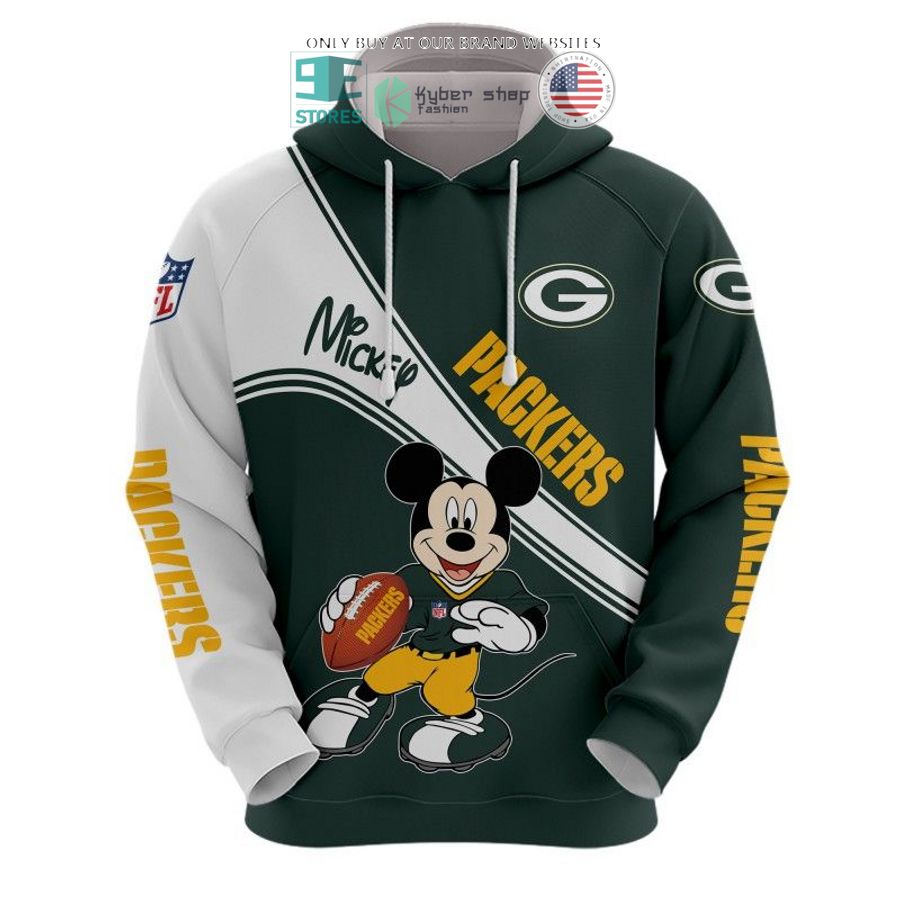 nfl green bay packers mickey mouse green white shirt hoodie 2 56646