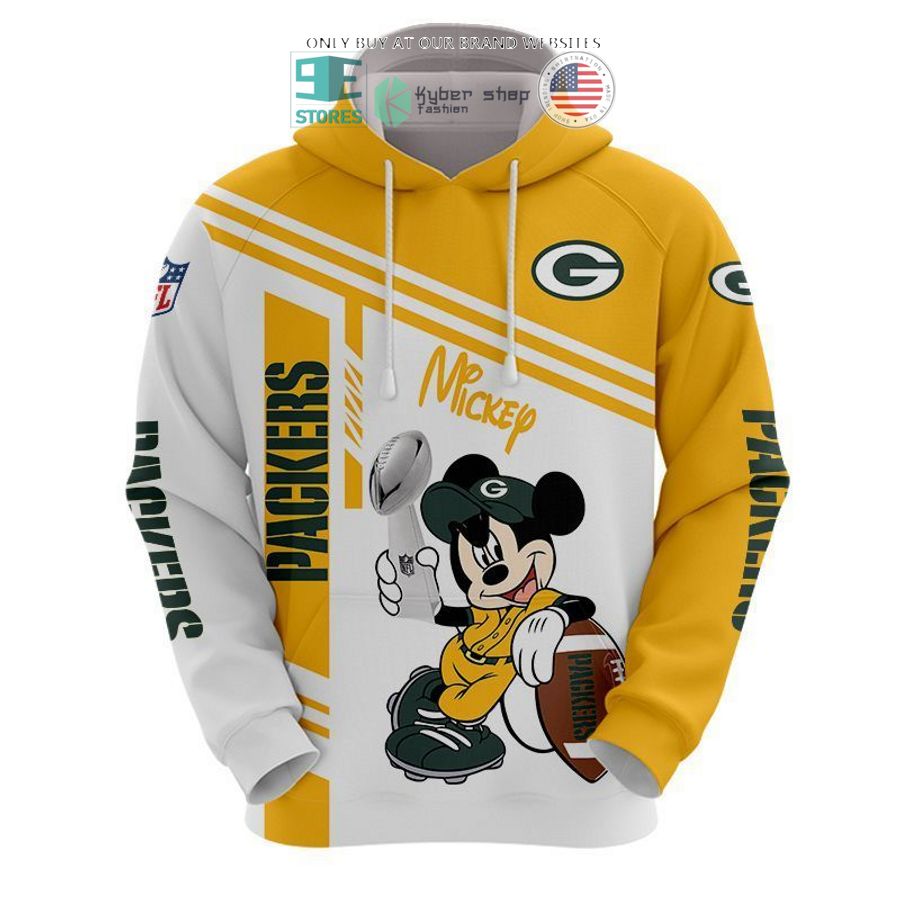 nfl green bay packers mickey mouse white yellow shirt hoodie 1 98485