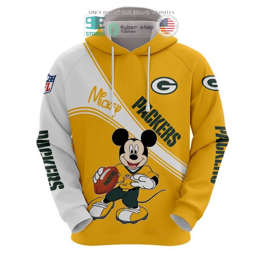 nfl green bay packers mickey mouse yellow white shirt hoodie 2 293