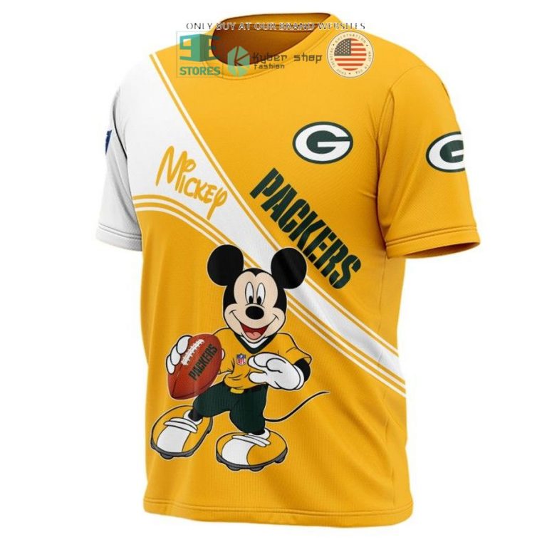 nfl green bay packers mickey mouse yellow white shirt hoodie 3 61092