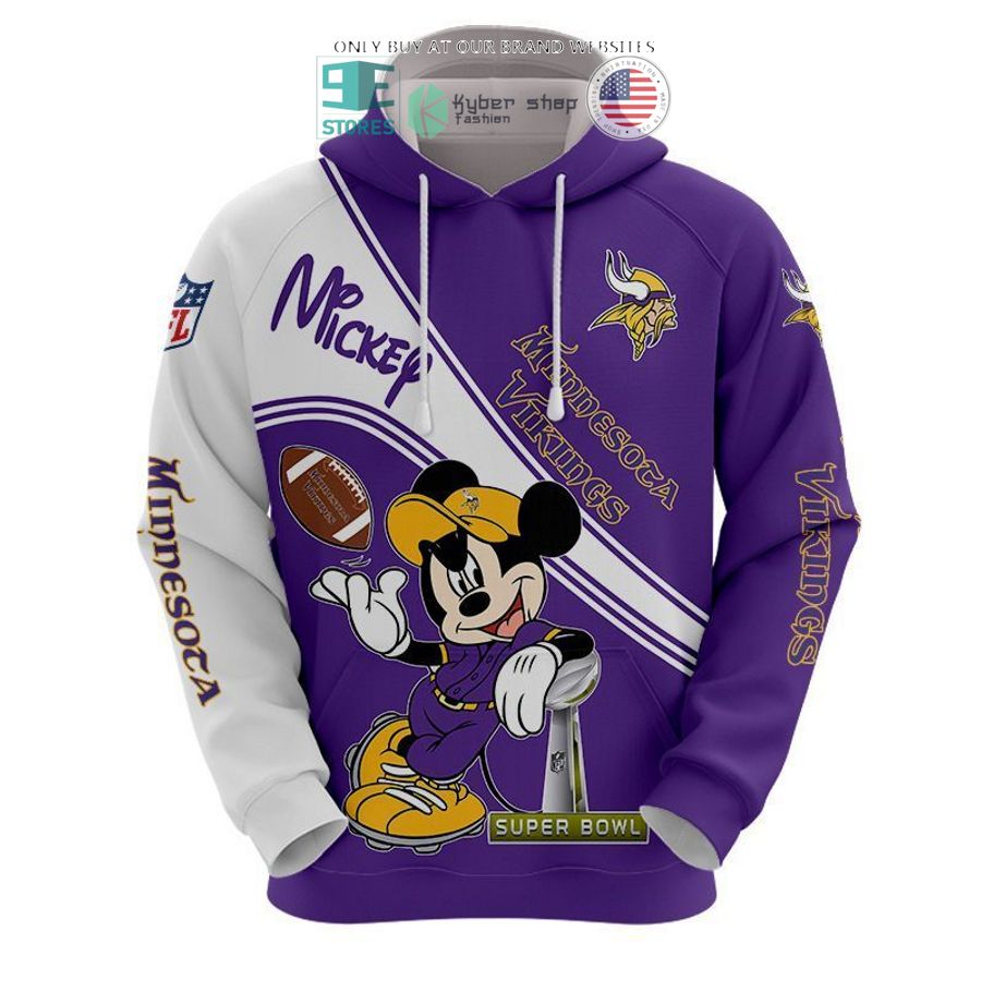 nfl minnesota vikings mickey mouse purple white shirt hoodie 1 53030