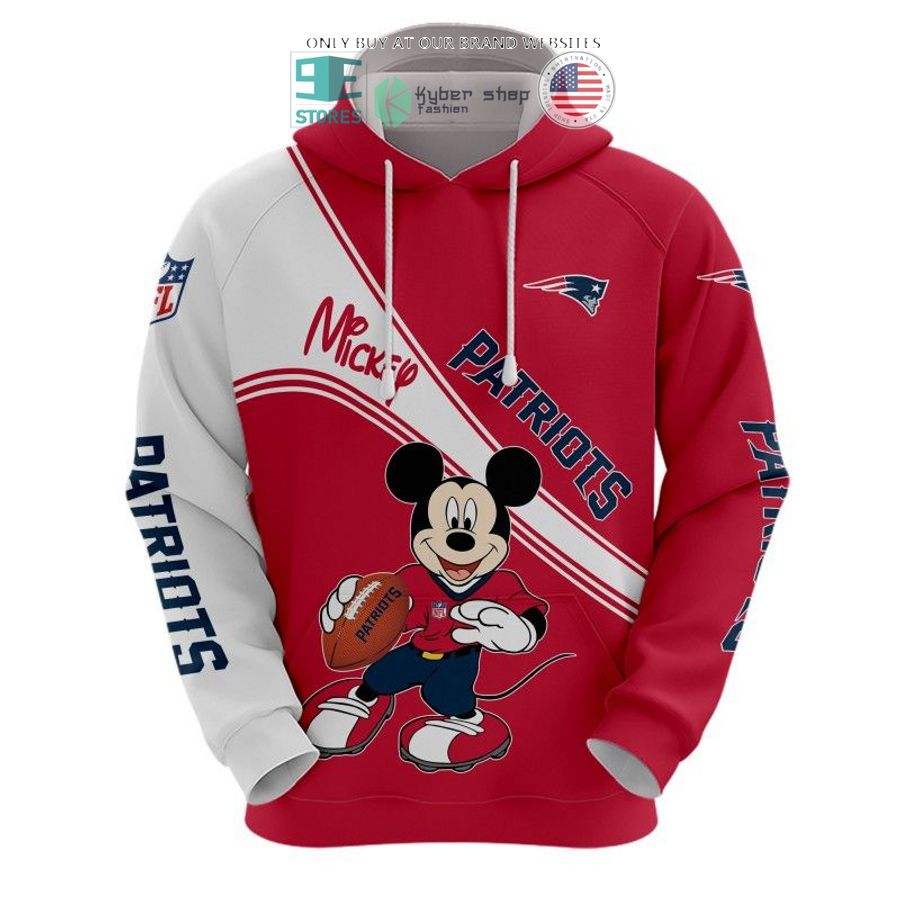 nfl new england patriots mickey mouse red white shirt hoodie 2 9011