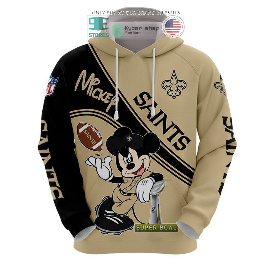 nfl new orleans saints mickey mouse khaki black shirt hoodie 1 18184