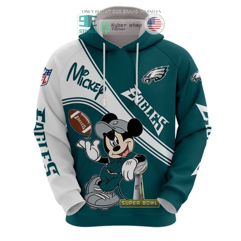 nfl philadelphia eagles mickey mouse green white shirt hoodie 1 40230