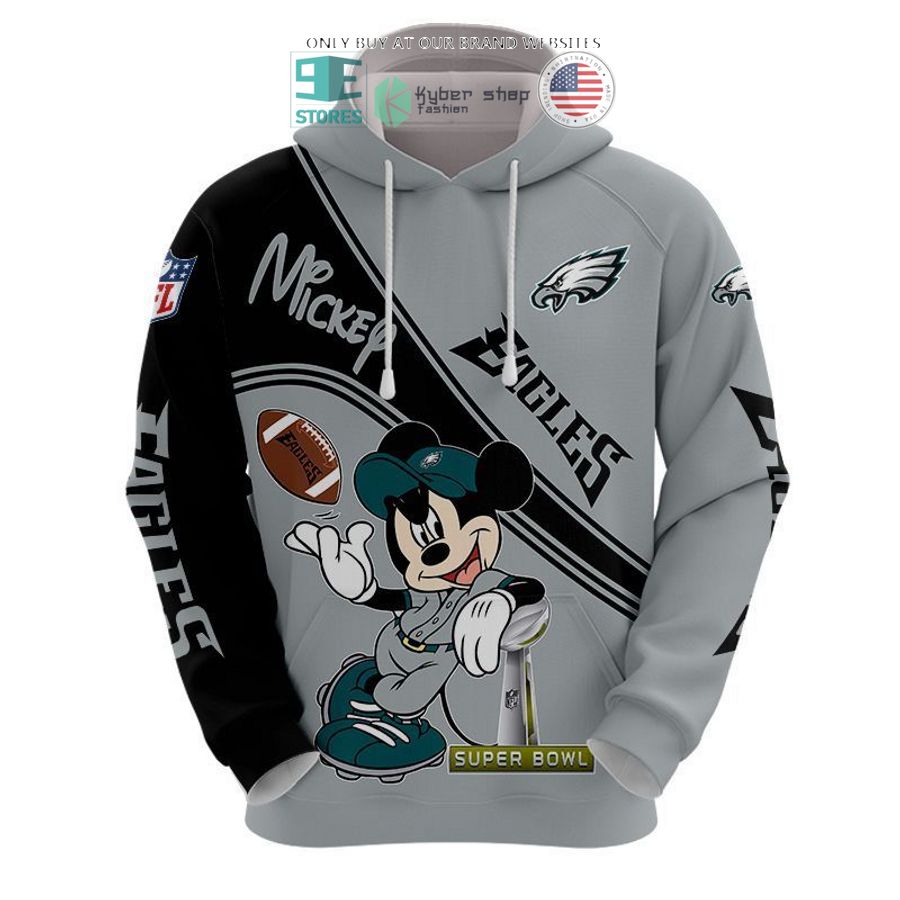 nfl philadelphia eagles mickey mouse grey black shirt hoodie 1 87598