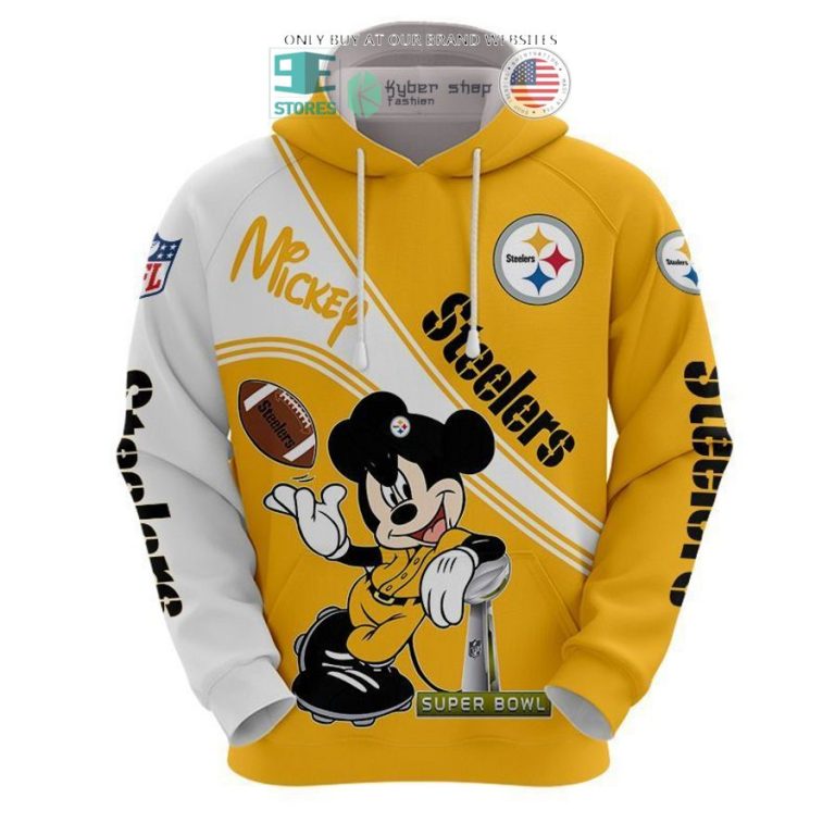 nfl pittsburgh steelers mickey mouse yellow white shirt hoodie 1 83107