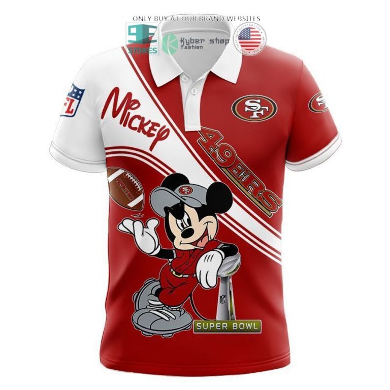 nfl san francisco 49ers mickey mouse red white shirt hoodie 3 79084