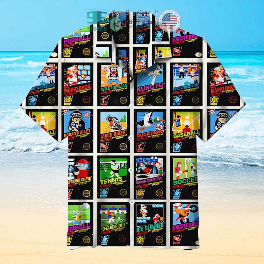 nintendo 8 bit video game cover hawaiian shirt 1 60625