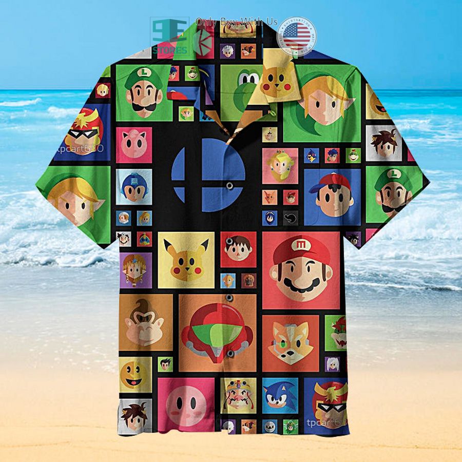 nintendo characters hawaiian shirt 1 66829