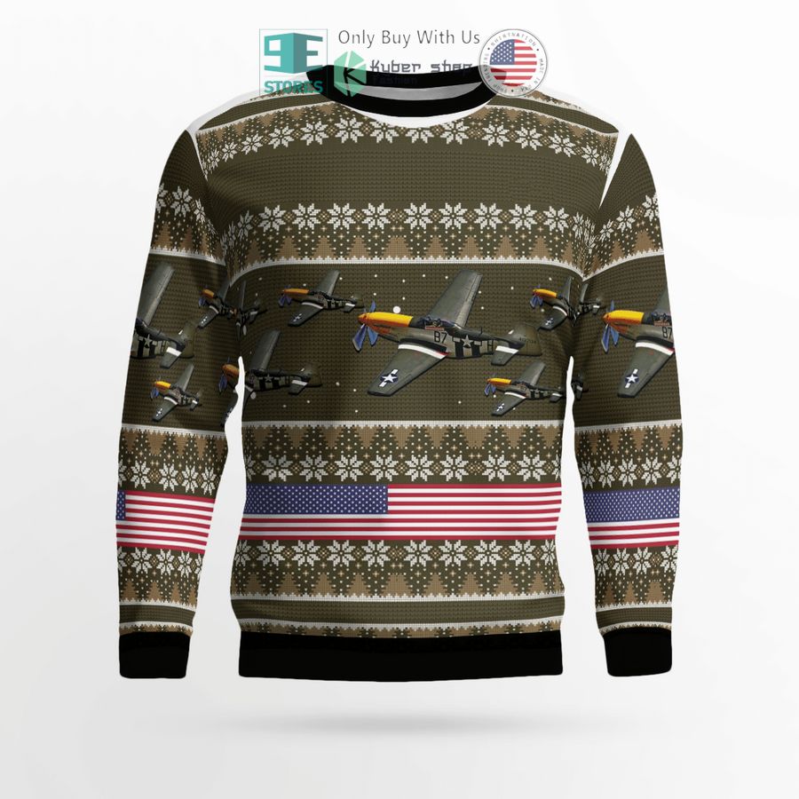north american p 51 mustang christmas sweater sweatshirt 2 97777