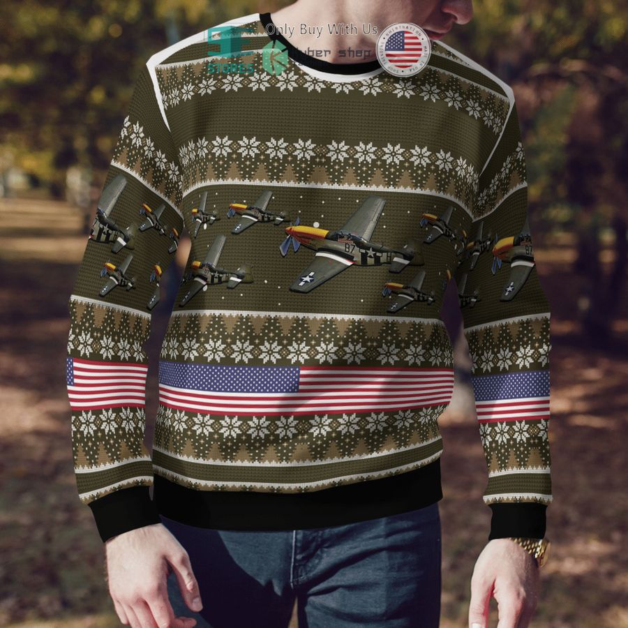 north american p 51 mustang christmas sweater sweatshirt 4 94327