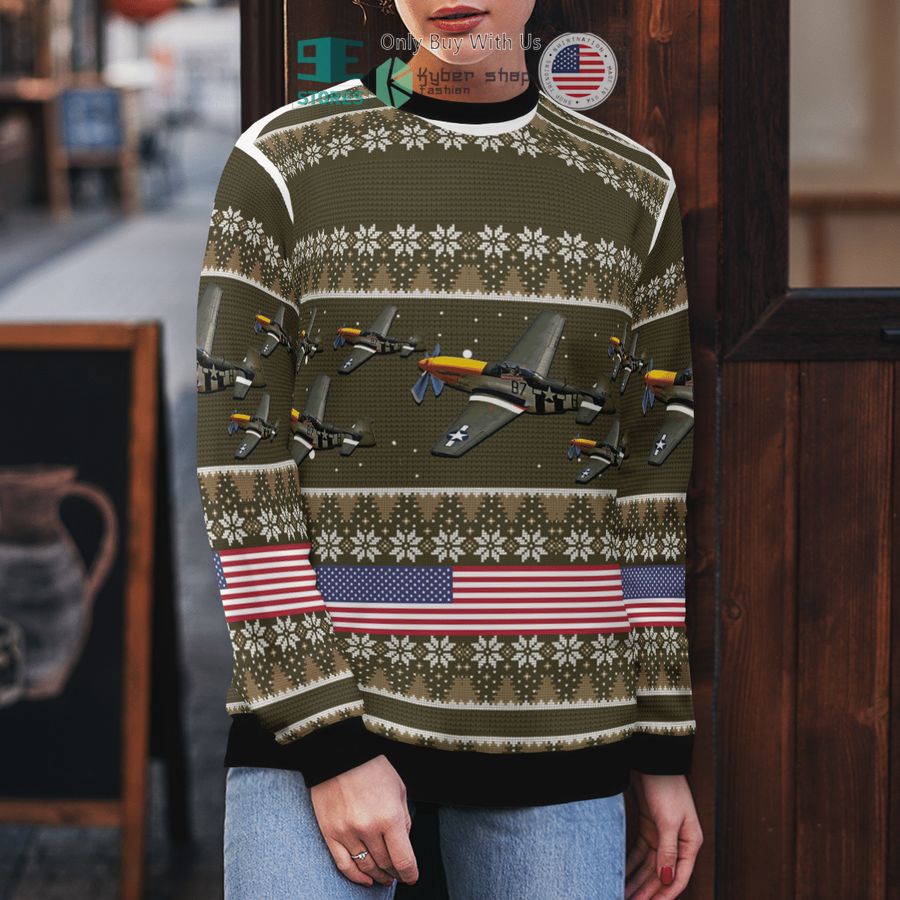 north american p 51 mustang christmas sweater sweatshirt 5 15250