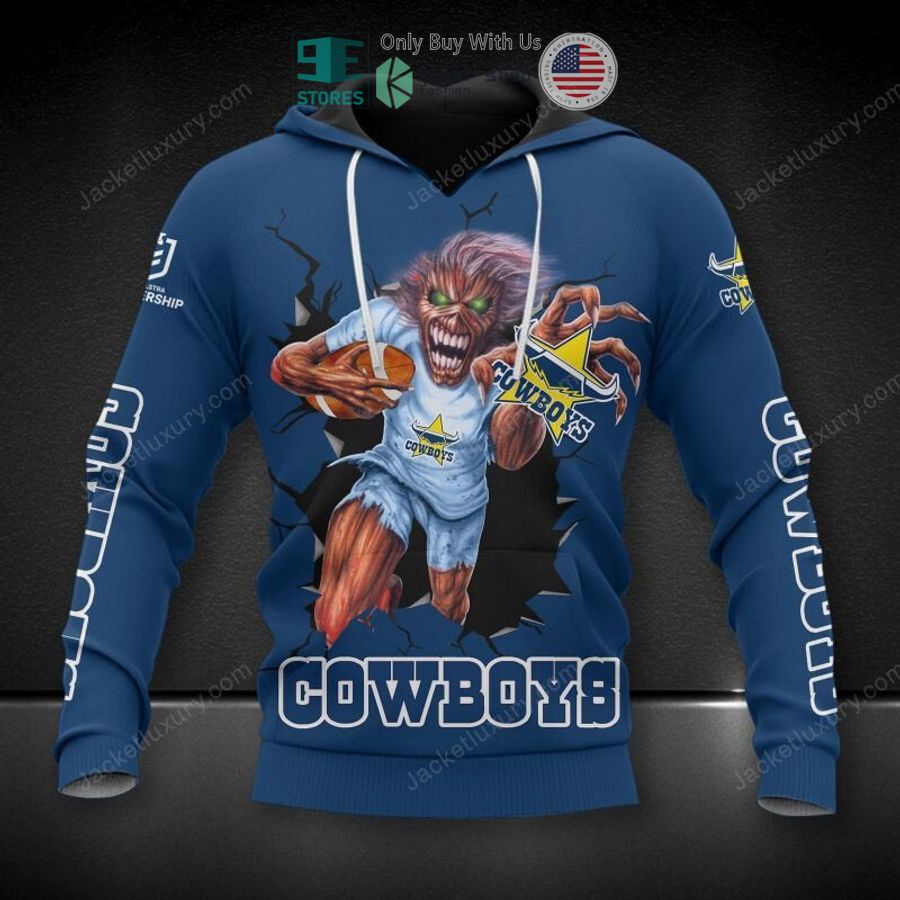 north queensland cowboys eddie mascot blue 3d hoodie polo shirt 1 27311