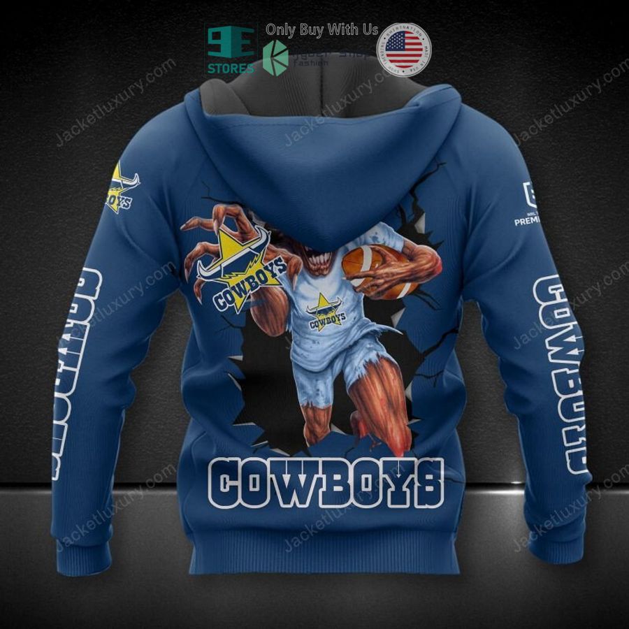 north queensland cowboys eddie mascot blue 3d hoodie polo shirt 2 48005