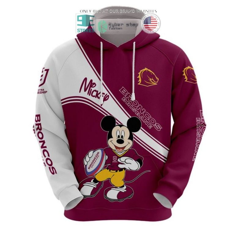 nrl brisbane broncos mickey mouse red white shirt hoodie 2 55543