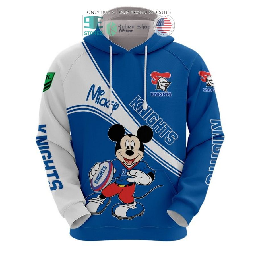 nrl newcastle knights mickey mouse blue white shirt hoodie 2 49139