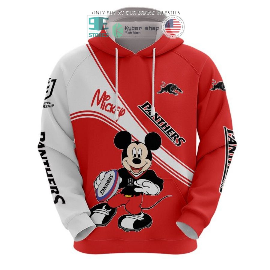 nrl penrith panthers mickey mouse red white shirt hoodie 2 64556