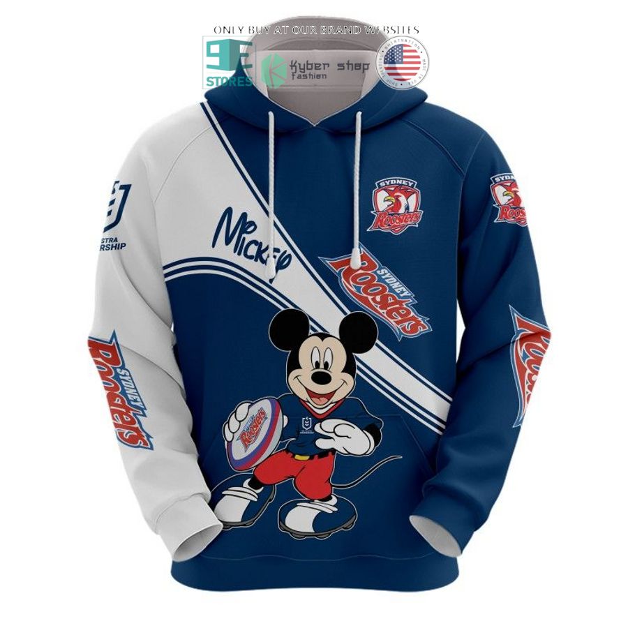 nrl sydney roosters mickey mouse blue white shirt hoodie 2 30522