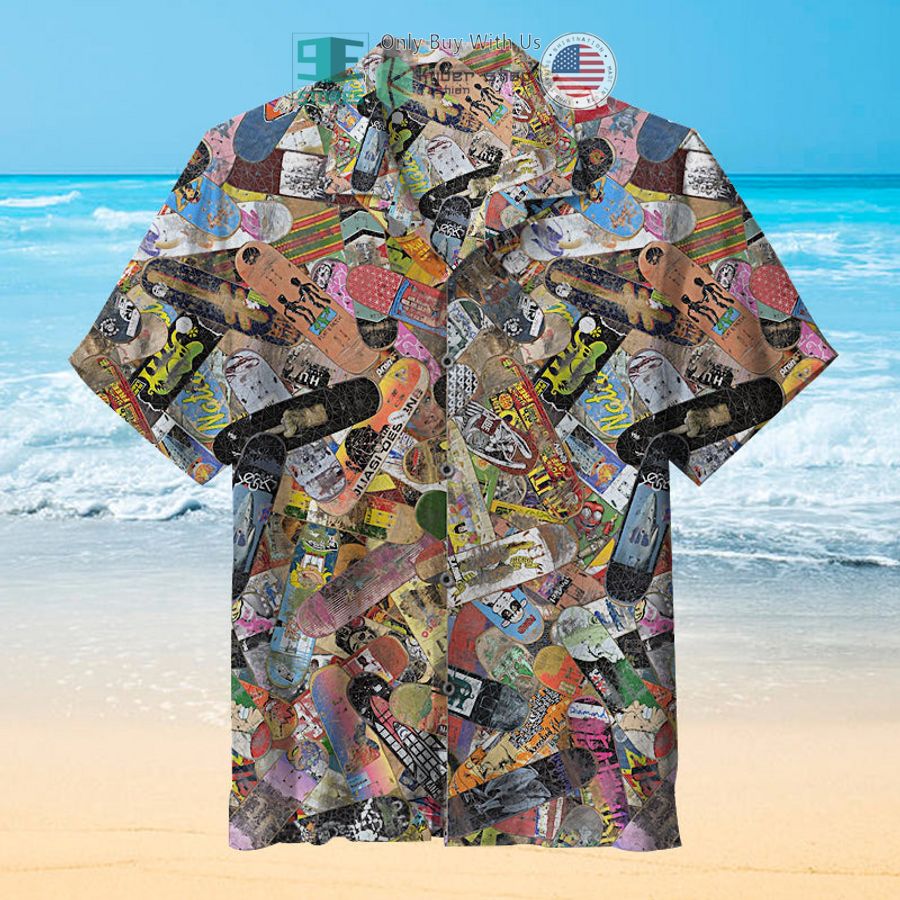 old skateboard doodle hawaiian shirt 1 492