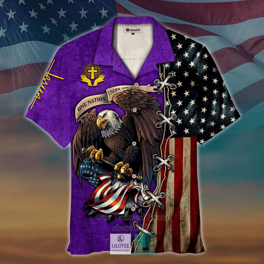 one nation under god eagle us flag purple hawaiian shirt 1 55383