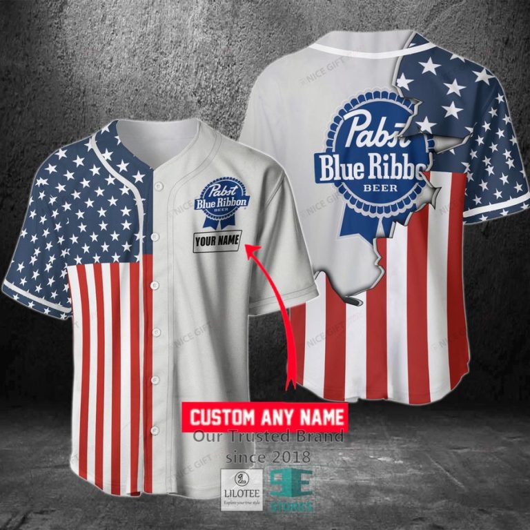 pabst blue ribbon your name baseball jersey 1 98190