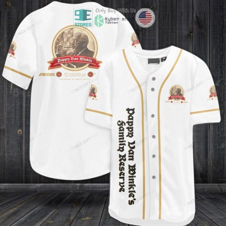 pappy van winkles family reserve logo white baseball jersey 1 59538