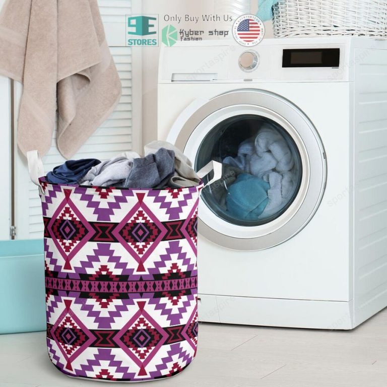 pattern native american violet white laundry basket 3 34230