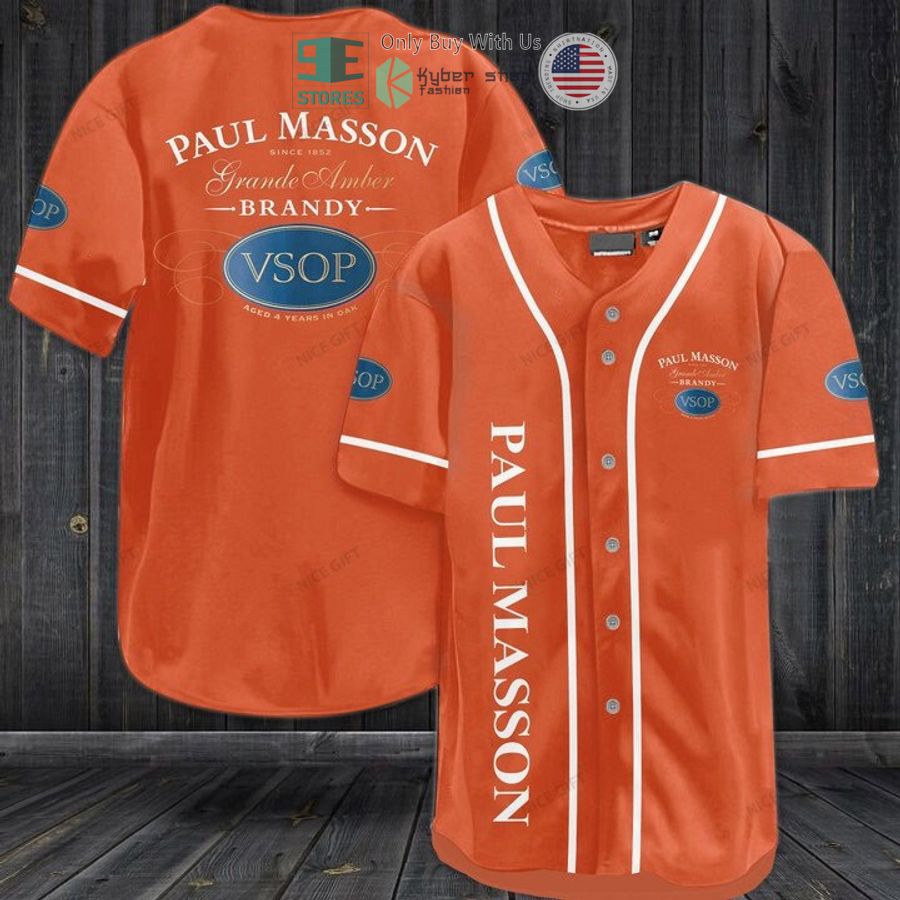paul masson logo orange baseball jersey 1 89274