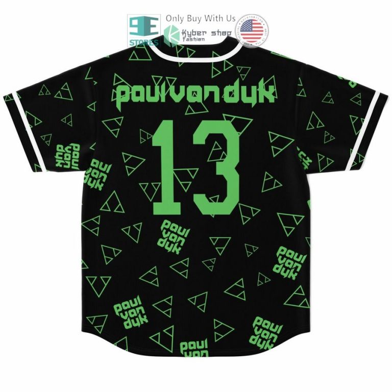 paul van dyk 13 black green baseball jersey 2 59198