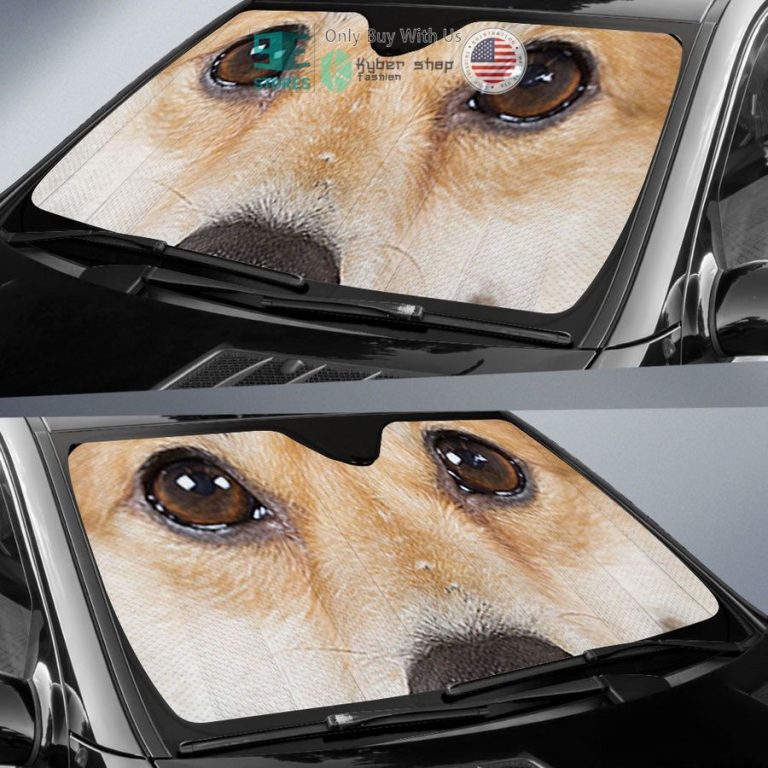 pembroke welsh corgi eyes car sun shade 2 19624