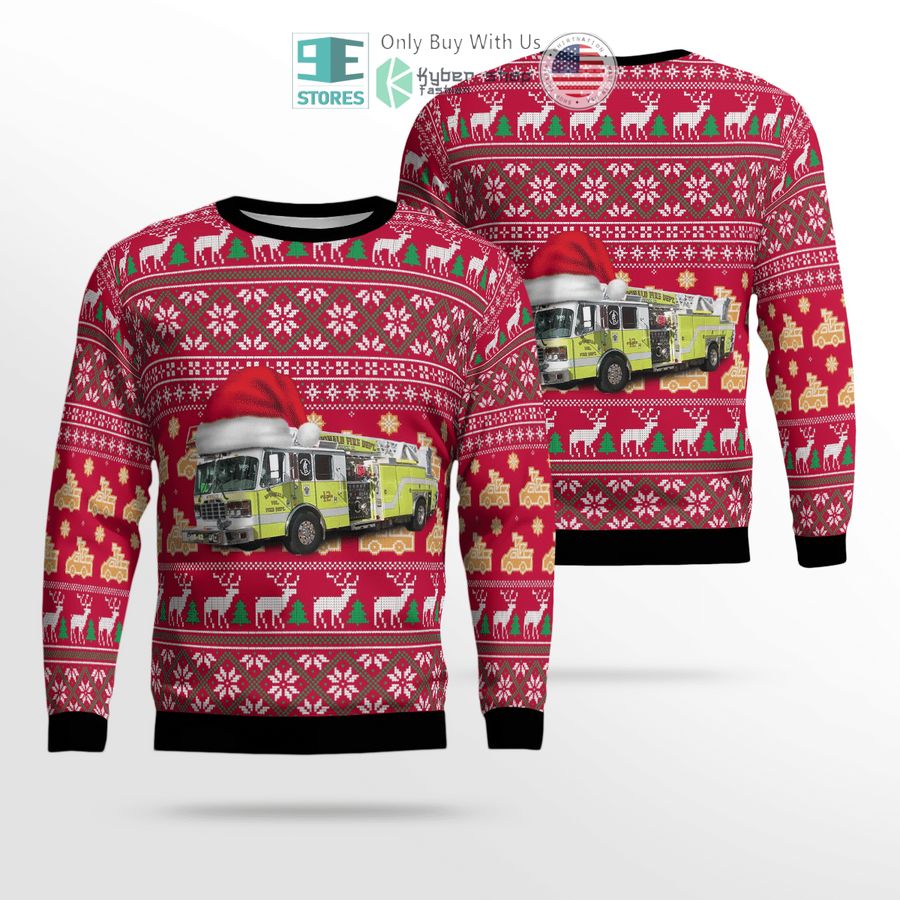 pennsylvania mcdonald volunteer fire department truck 12 christmas sweater sweatshirt 1 90691