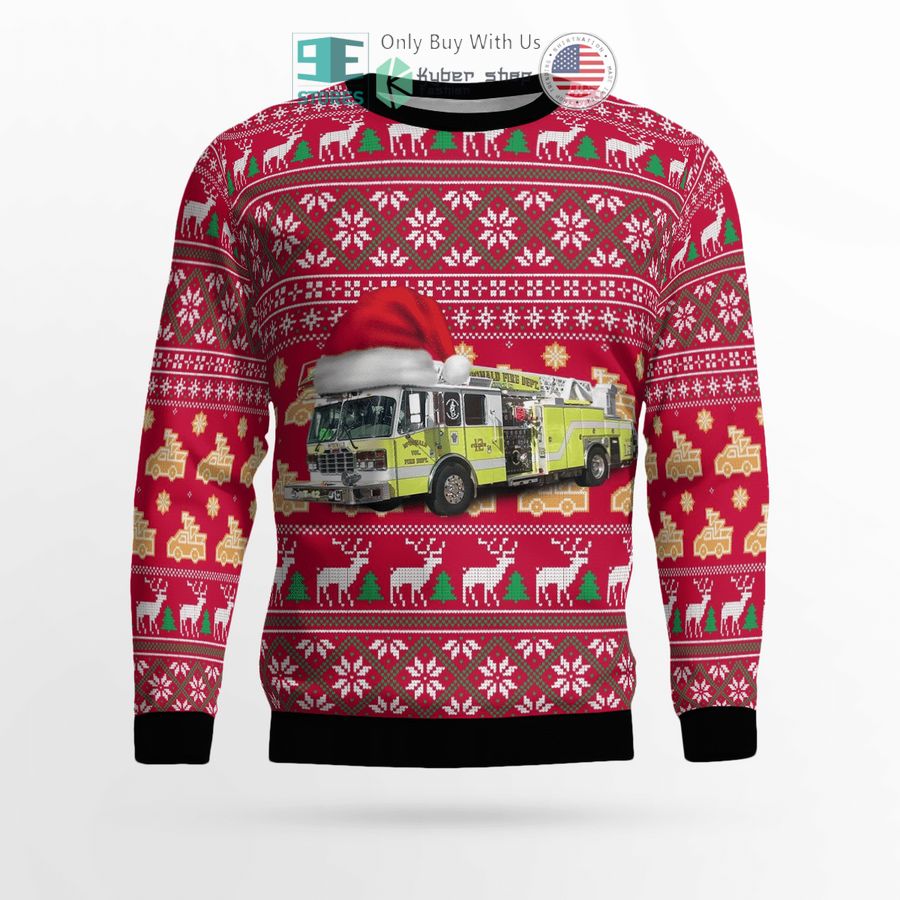 pennsylvania mcdonald volunteer fire department truck 12 christmas sweater sweatshirt 2 89041
