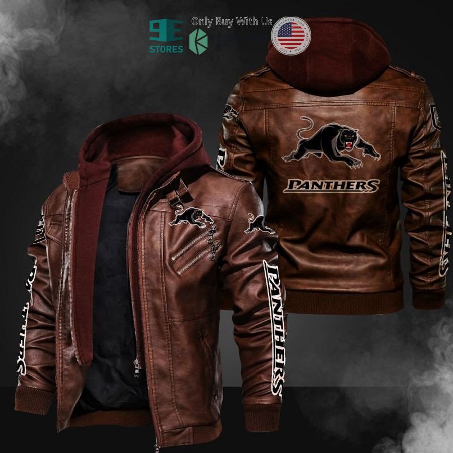 penrith panthers logo leather jacket 2 5252