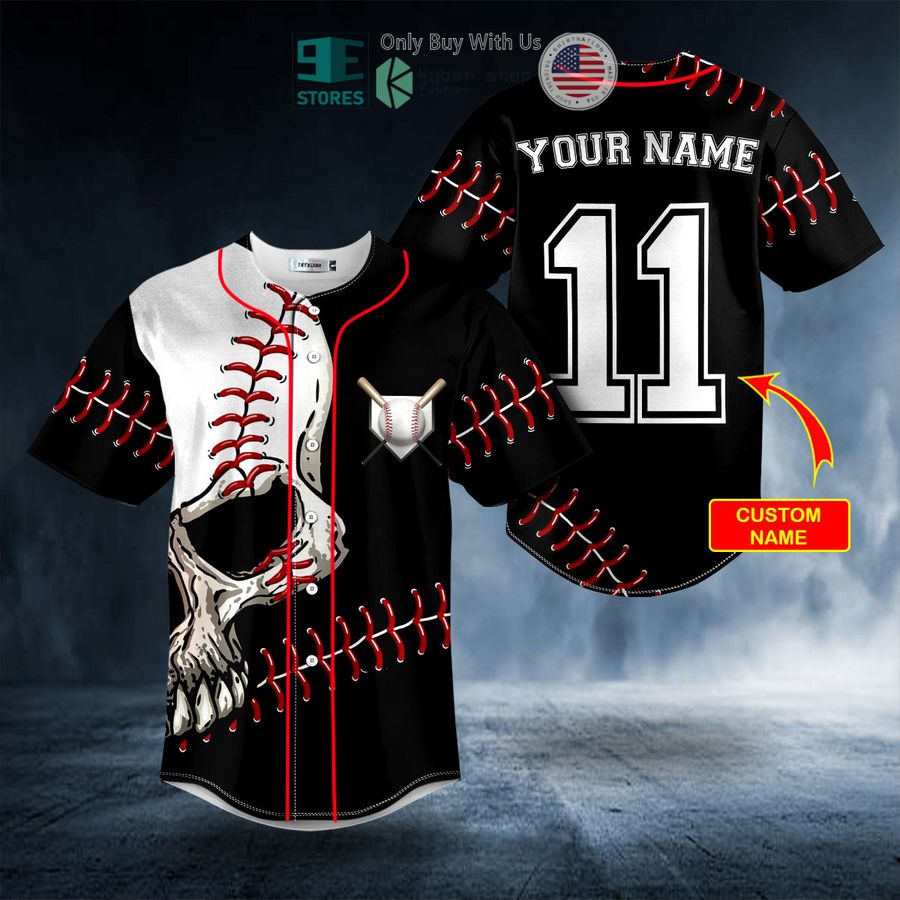 personalized 11 walk off ball n skull custom baseball jersey 1 15864