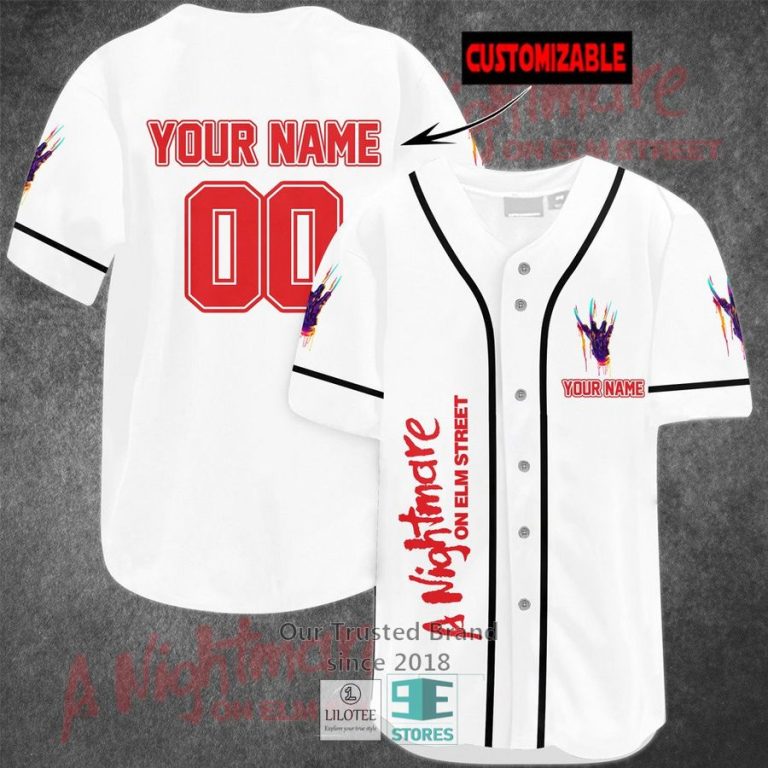 personalized a nightmare on elm street horror movie baseball jersey 1 36500