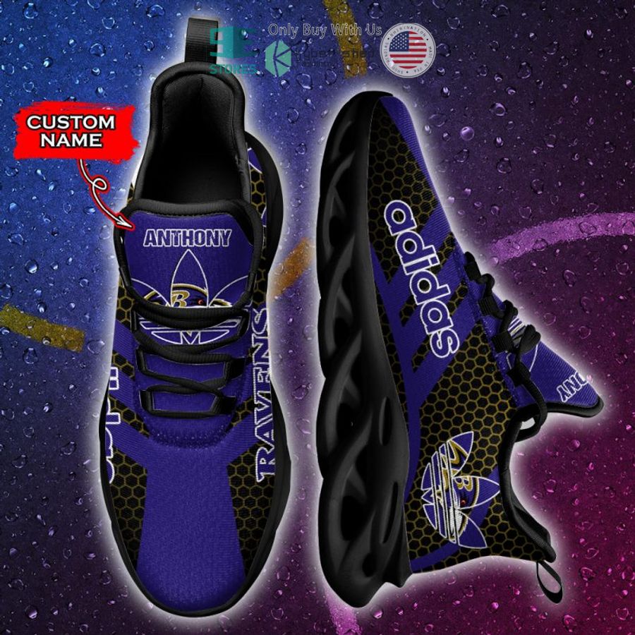 personalized adidas baltimore ravens max soul shoes 1 86232