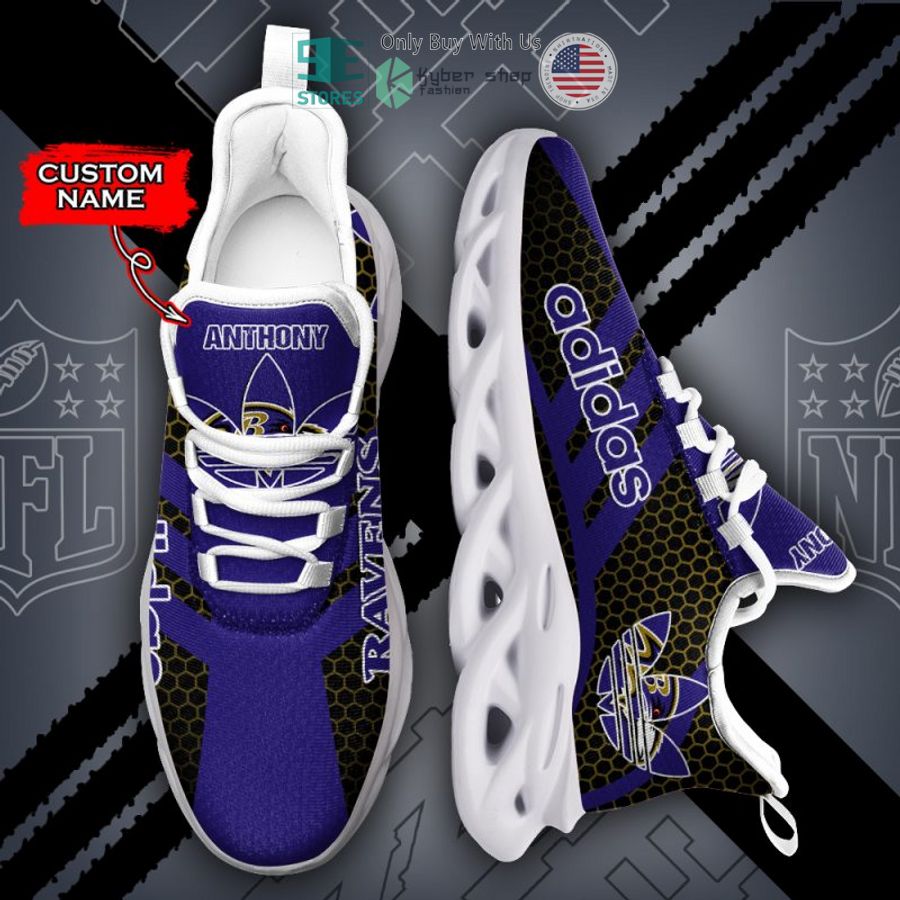 personalized adidas baltimore ravens max soul shoes 2 10607