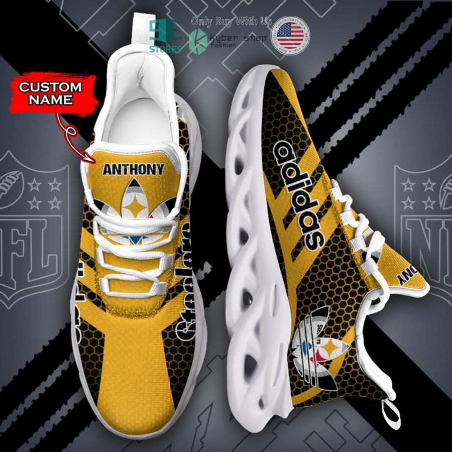personalized adidas pittsburgh steelers max soul shoes 2 14033