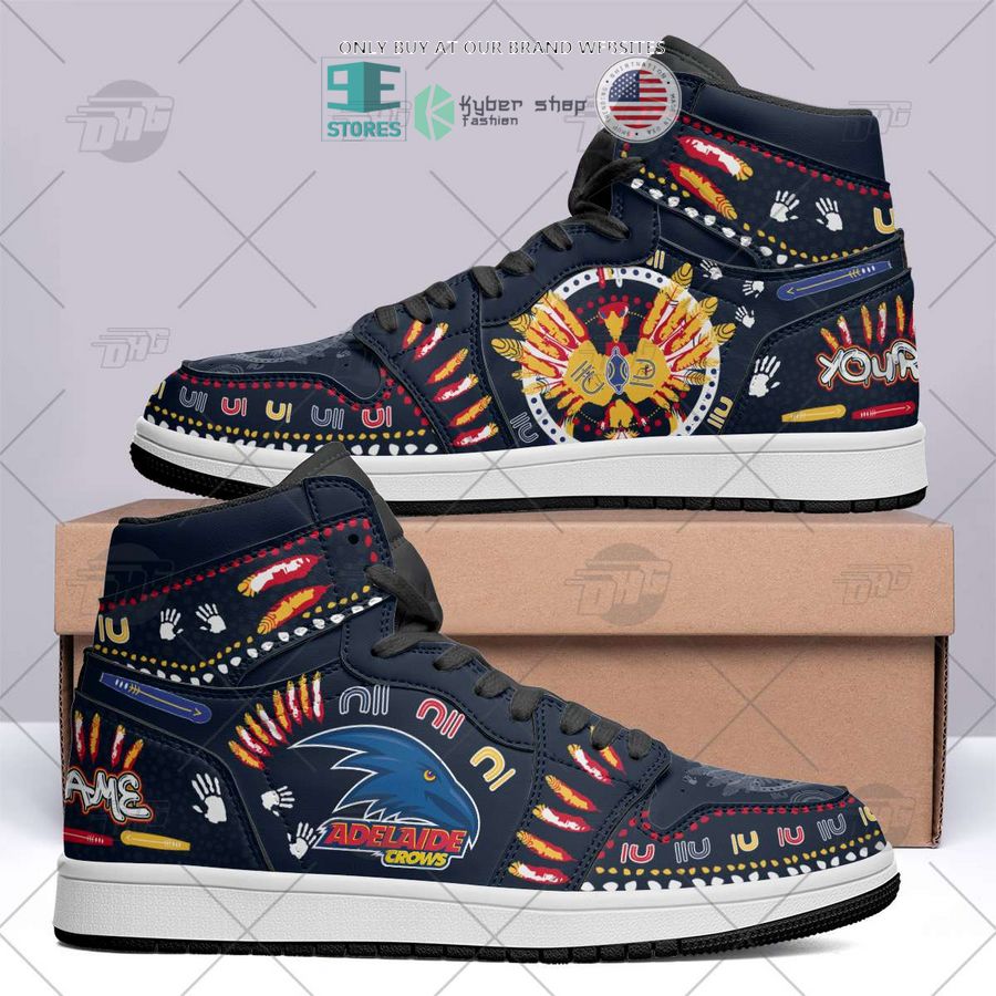 personalized afl adelaide crows indigenous air jordan high top shoes 1 50839