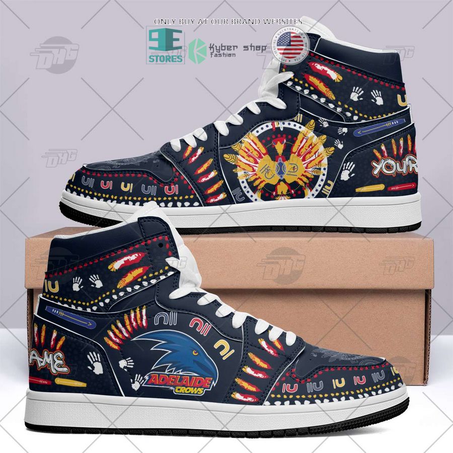 personalized afl adelaide crows indigenous air jordan high top shoes 2 67610