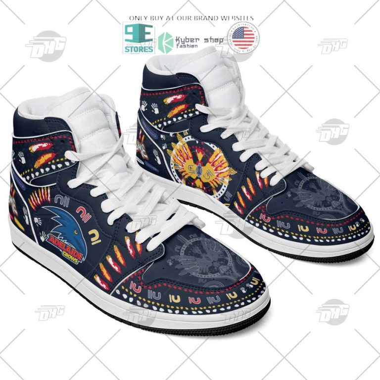 personalized afl adelaide crows indigenous air jordan high top shoes 3 54554