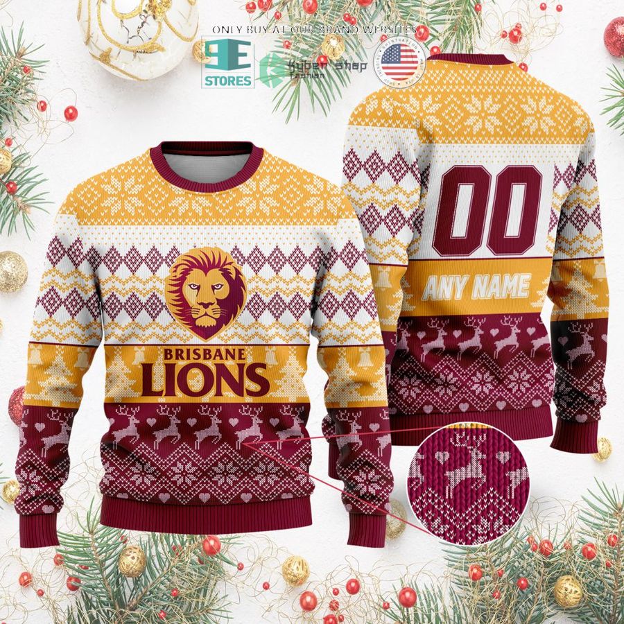 personalized afl brisbane lions christmas sweater sweatshirt 2 51548