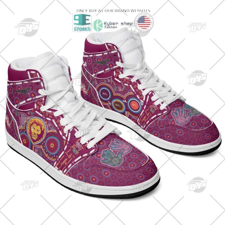 personalized afl brisbane lions indigenous air jordan high top shoes 3 26230