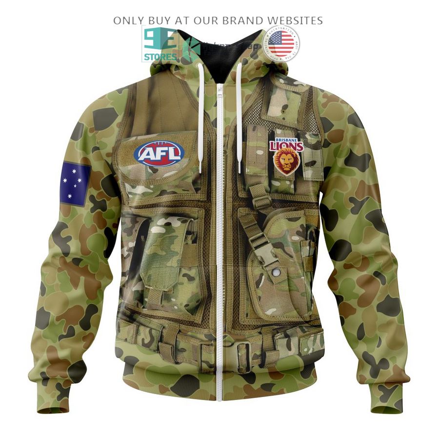 personalized afl brisbane lions special military camo 3d shirt hoodie 2 27634