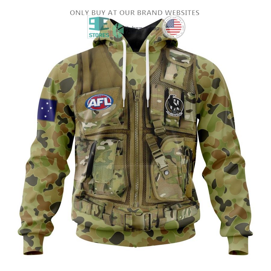 personalized afl collingwood football club special military camo 3d shirt hoodie 1 29131