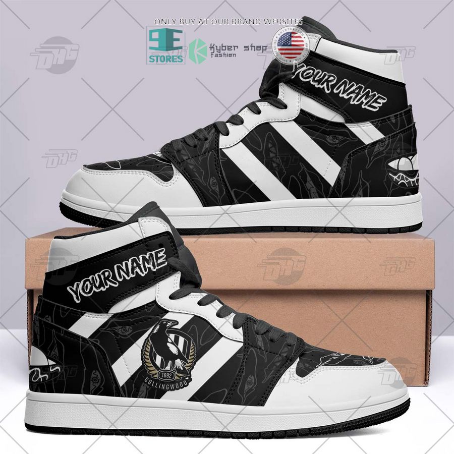 personalized afl collingwood magpies indigenous air jordan high top shoes 1 62848