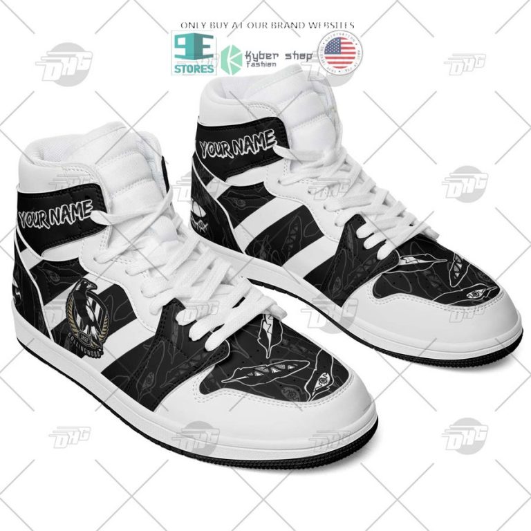 personalized afl collingwood magpies indigenous air jordan high top shoes 3 93862