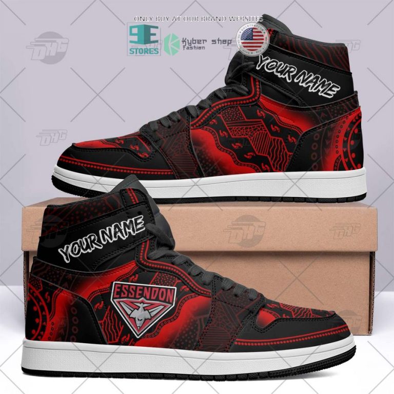 personalized afl essendon bombers indigenous air jordan high top shoes 1 3656